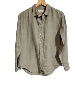 Everlane Green European Flax Linen Button Up Shirt